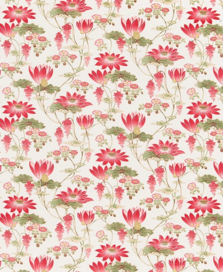 Lotus Pink Green On Oyster