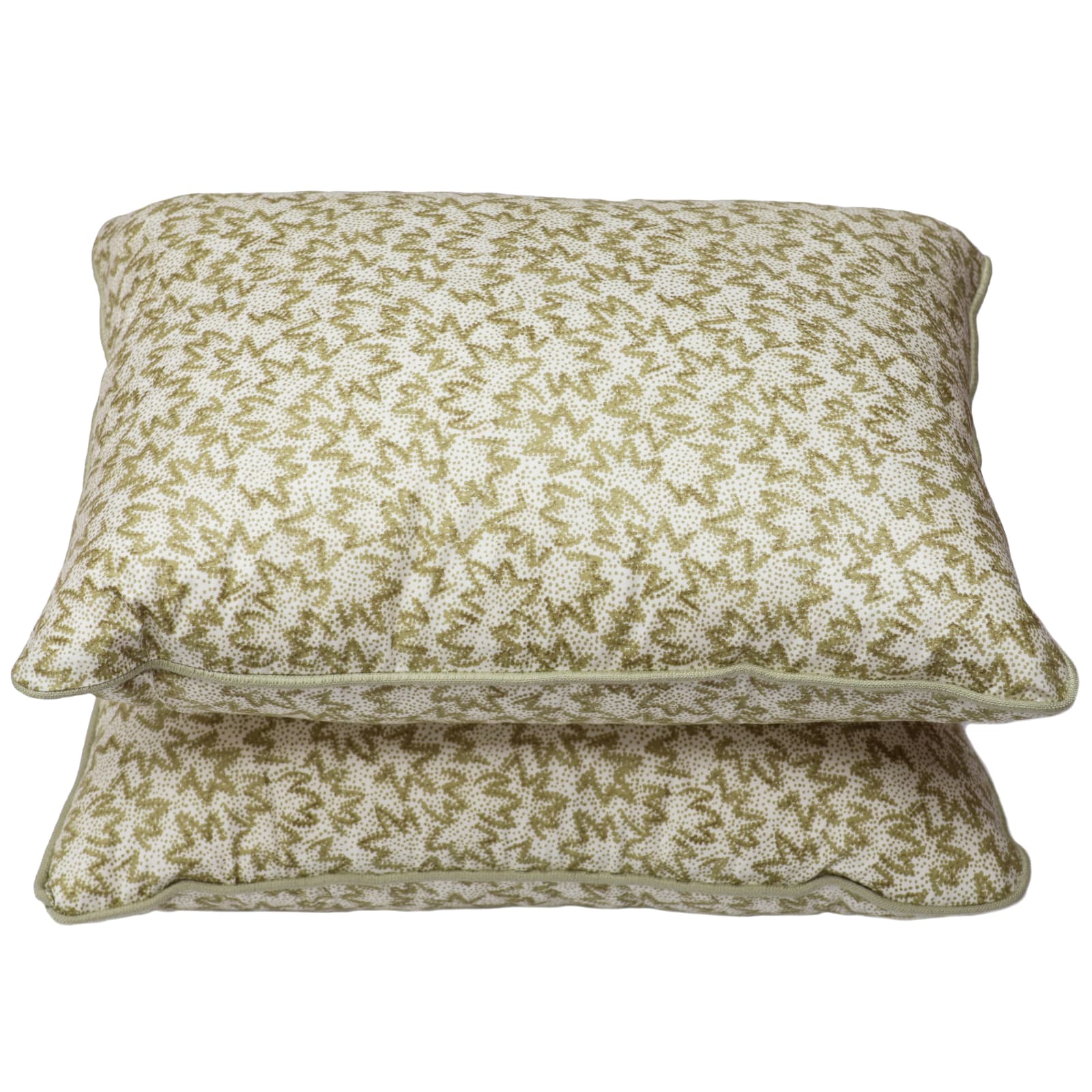 Warner Textile Archive Nathalie in Lime Cushion with Contrast Piping