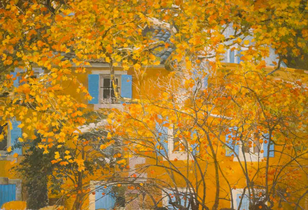 Nicholas Verrall Houses Behind the Persimmon Tree