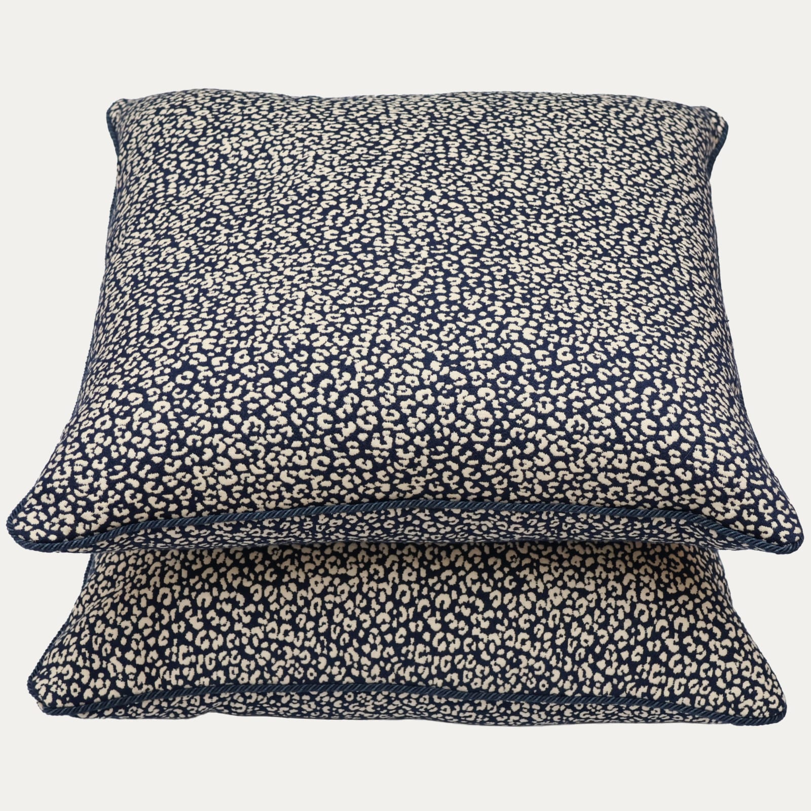 Pierre Frey Le Manach Mini Leopard Indigo Reverse with Piping