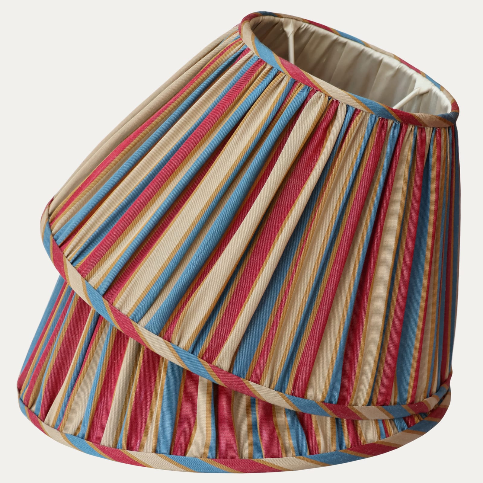 14in/36cm Robert Kime Adras Striped Ikat Handsewn Gathered Lampshade