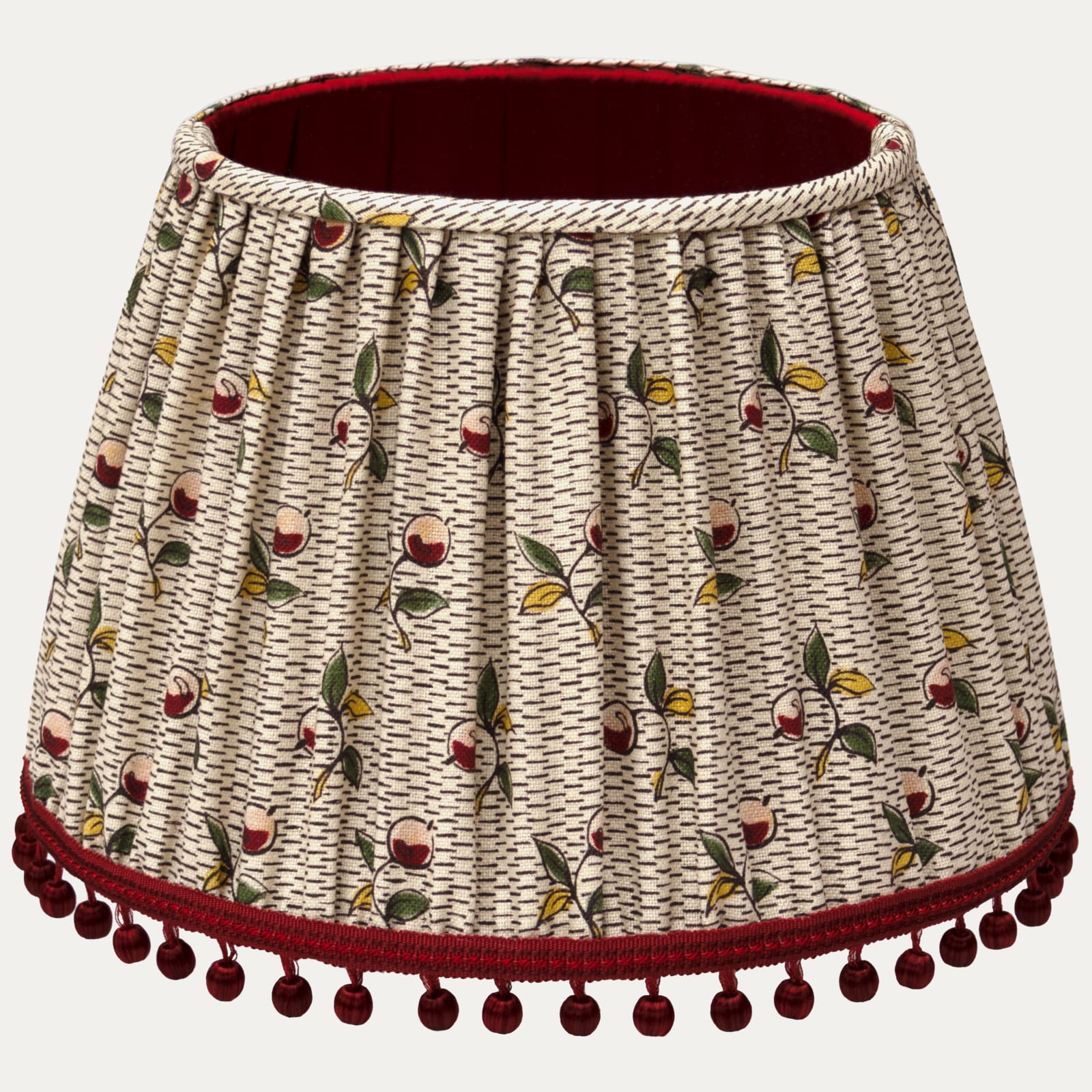 Antoinette Poisson Baies Linen Lampshade with Samuel and Sons Beaded Fringe