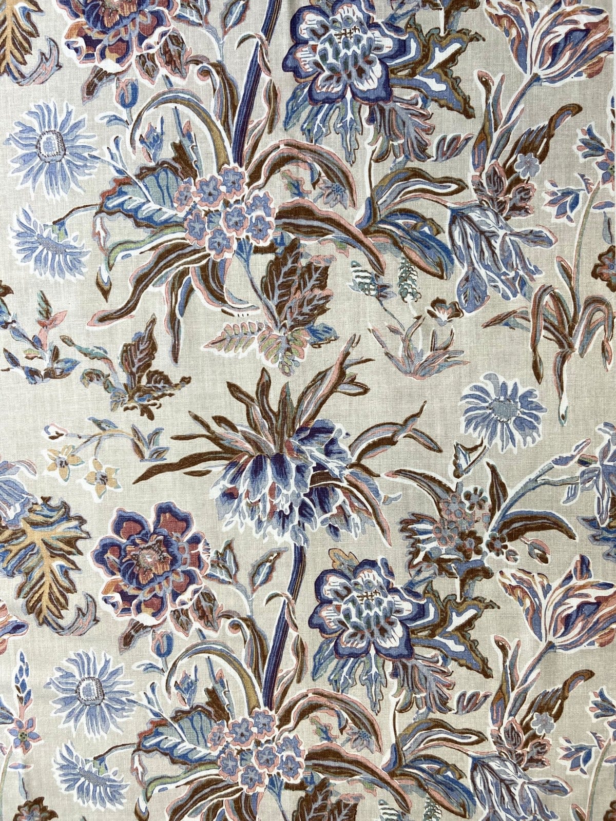 Woodland Floral Woad Ecru