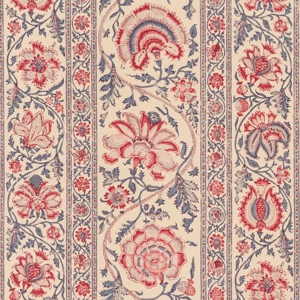 Coromandel Blue Red On Beige