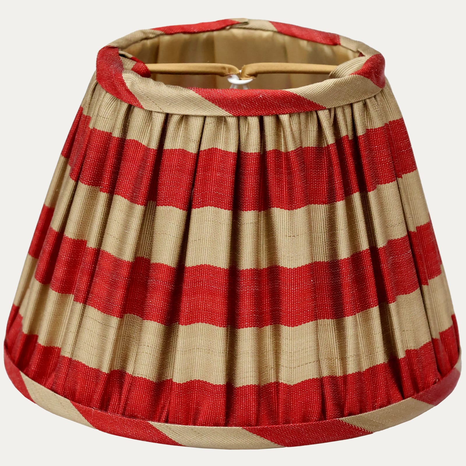 Red and Gold Striped Silk Cotton Ikat Lampshade
