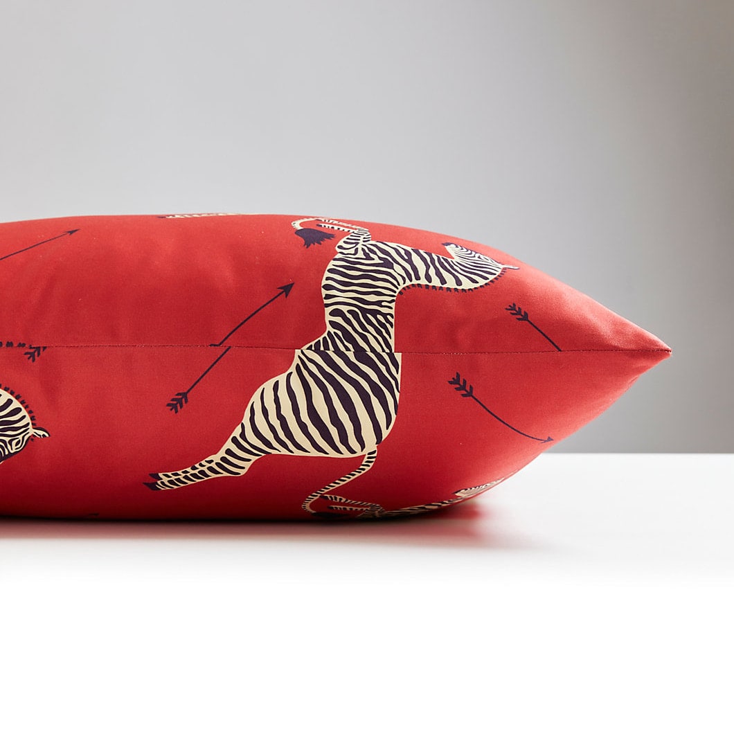 Zebras Petite Design Masai Red Decorative Cushion