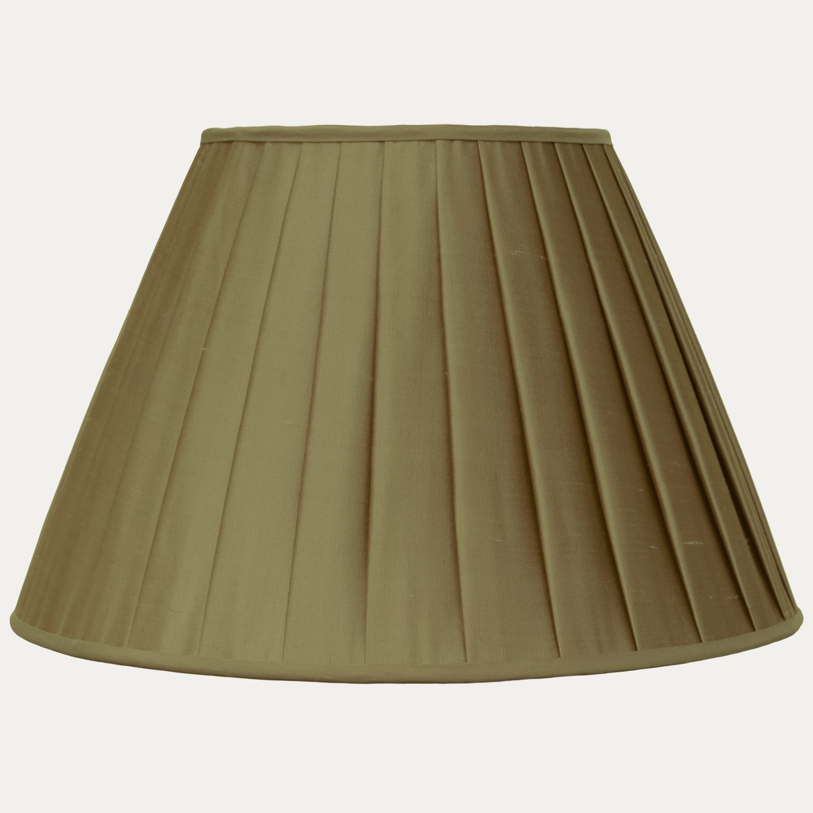 Khaki SFJ Silk Box Pleated Lampshade