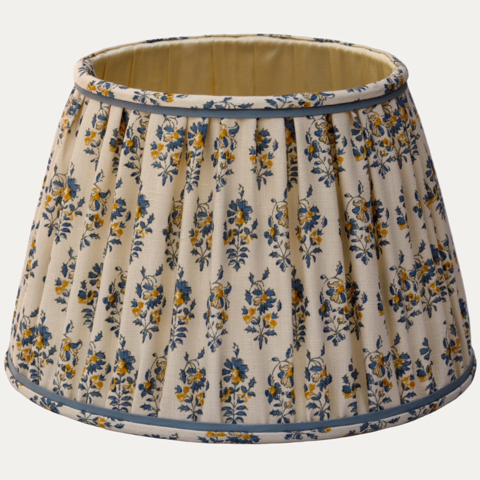 Namay Samay Gisi Cornflower Lampshade with Inset Silk Trim