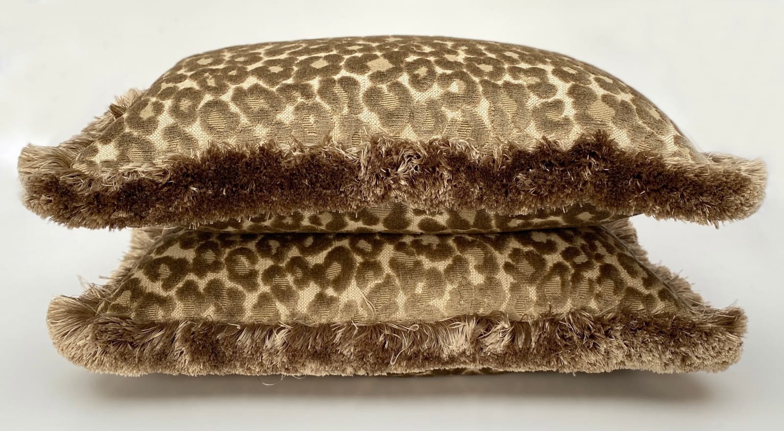 Oscar de la Renta Sandstone Decorative Cushion with Silk Fringe handmade by Floren