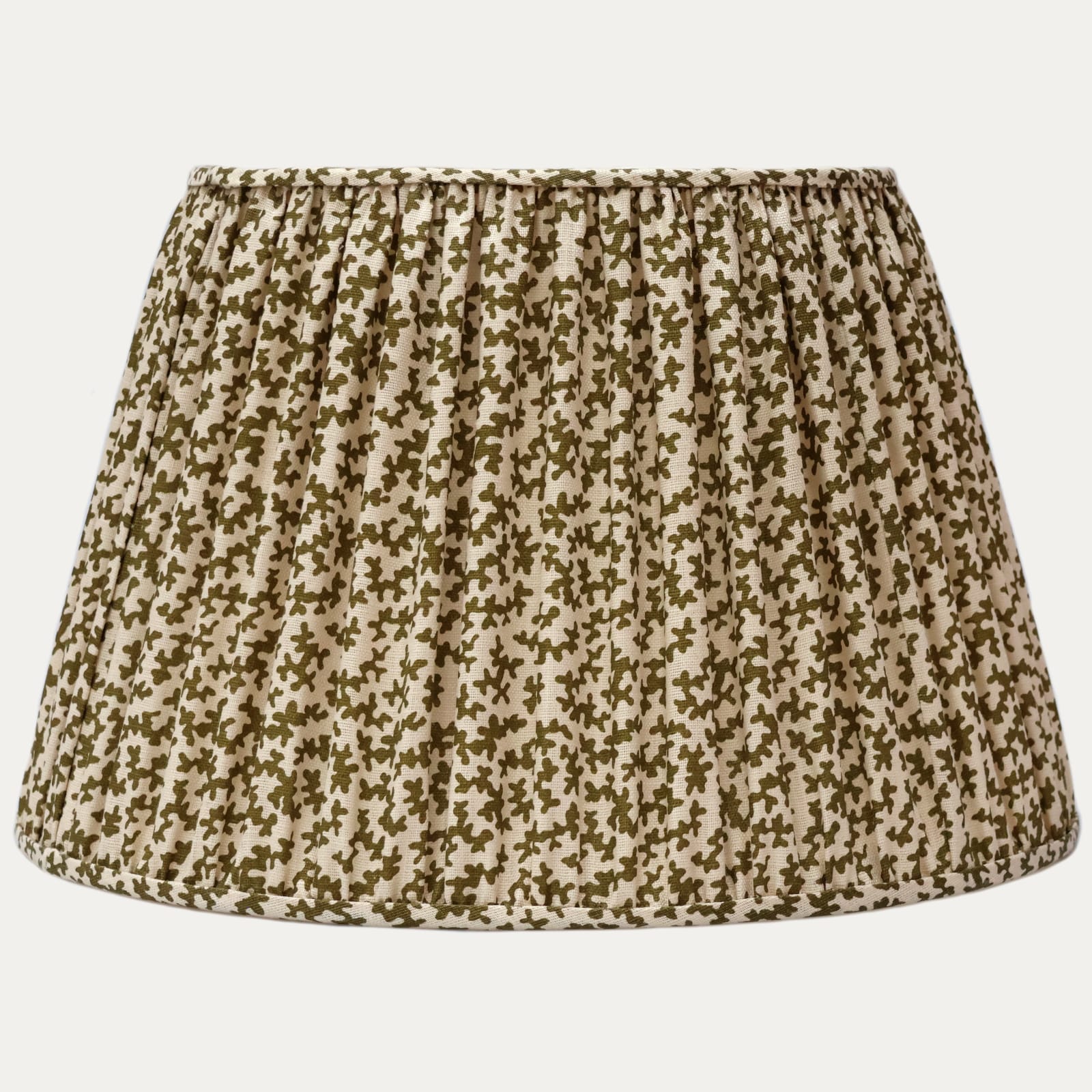 Sibyl Colefax Seaweed Khaki Handsewn Gathered Empire Shade Self Trimmed