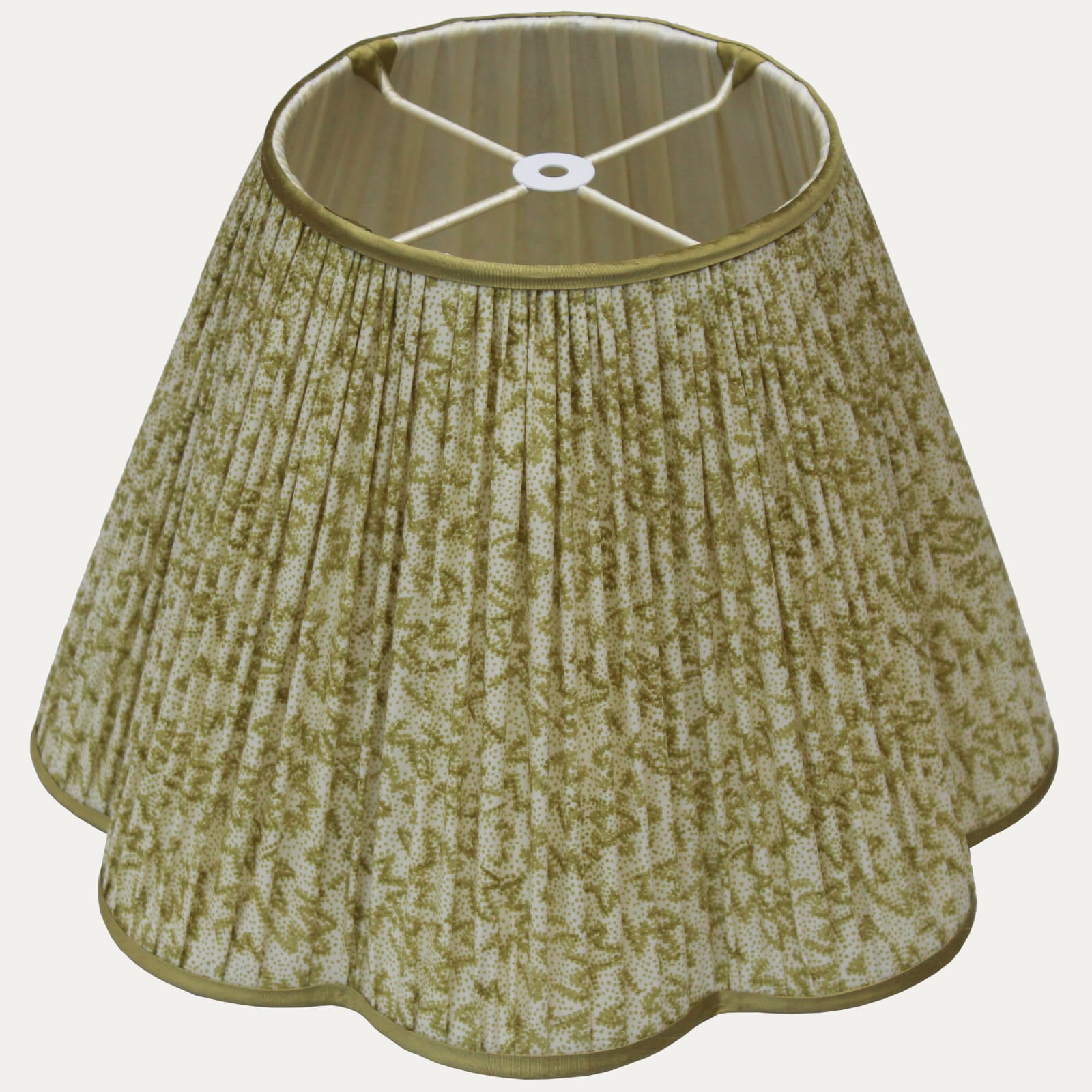Warner Textile Archive Nathalie Lime Scallop Lampshade for US Lamps