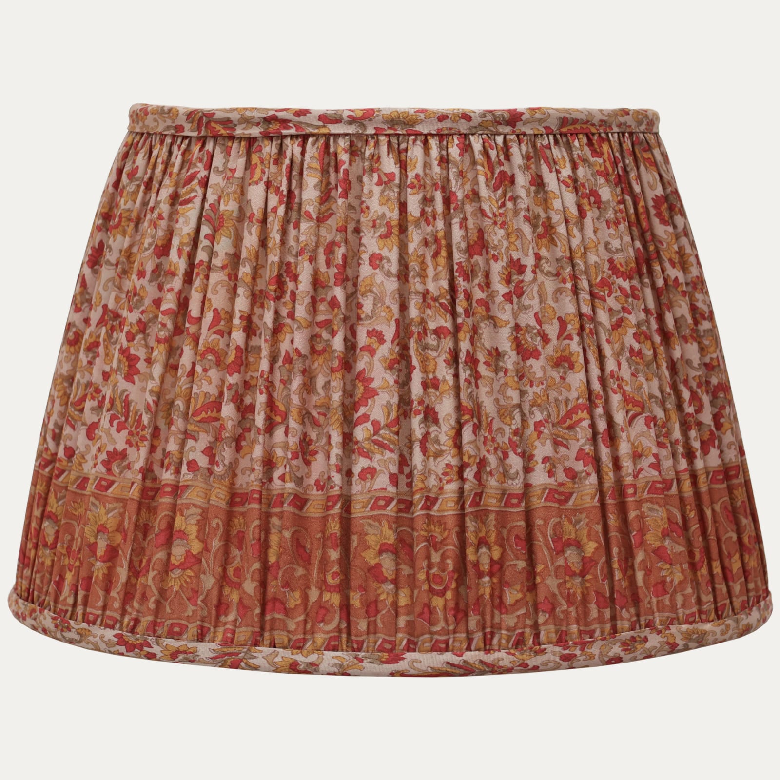 A pair of Delicate Floral Handsewn Silk Saree Lampshades