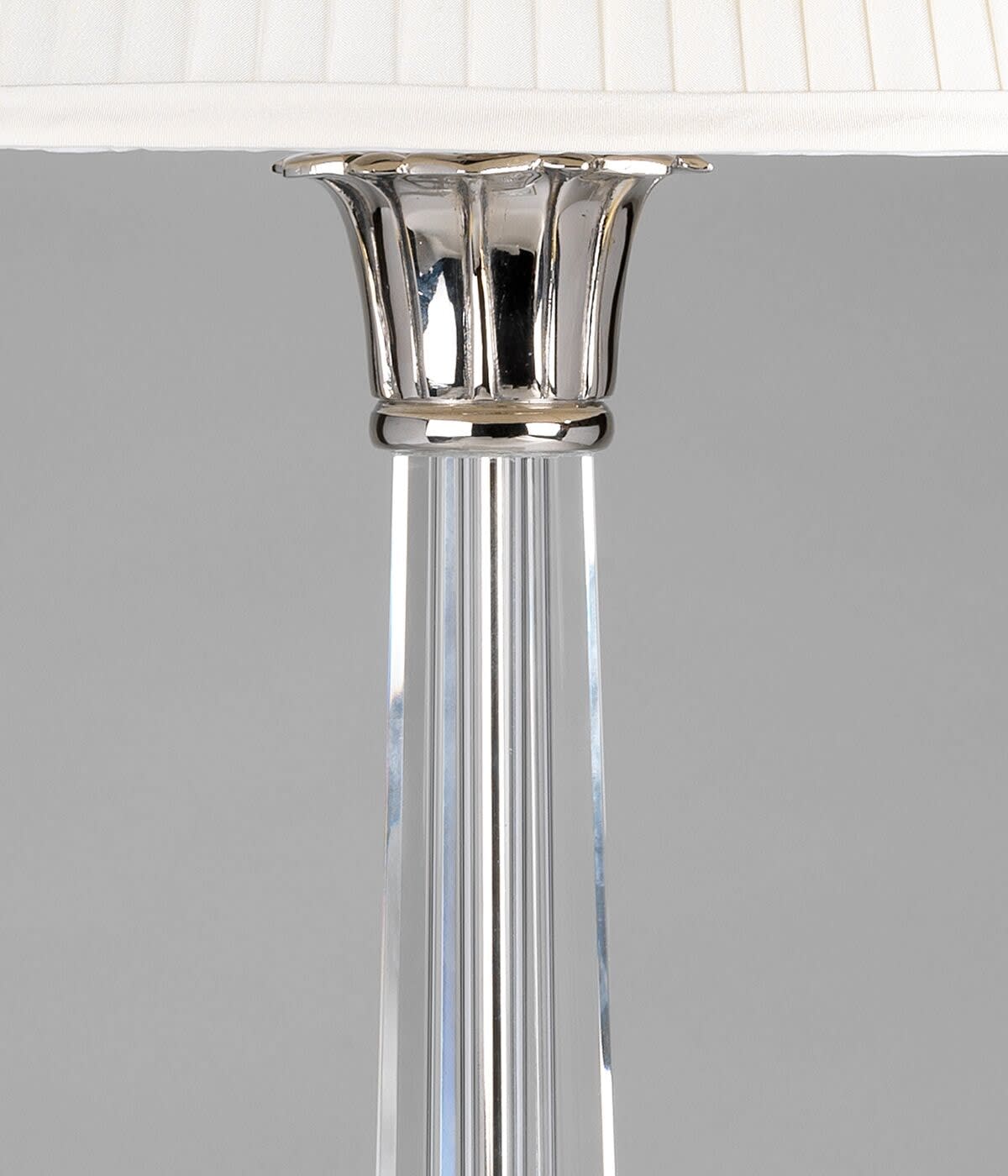 Lotus Column Table Lamp Glass & Nickel