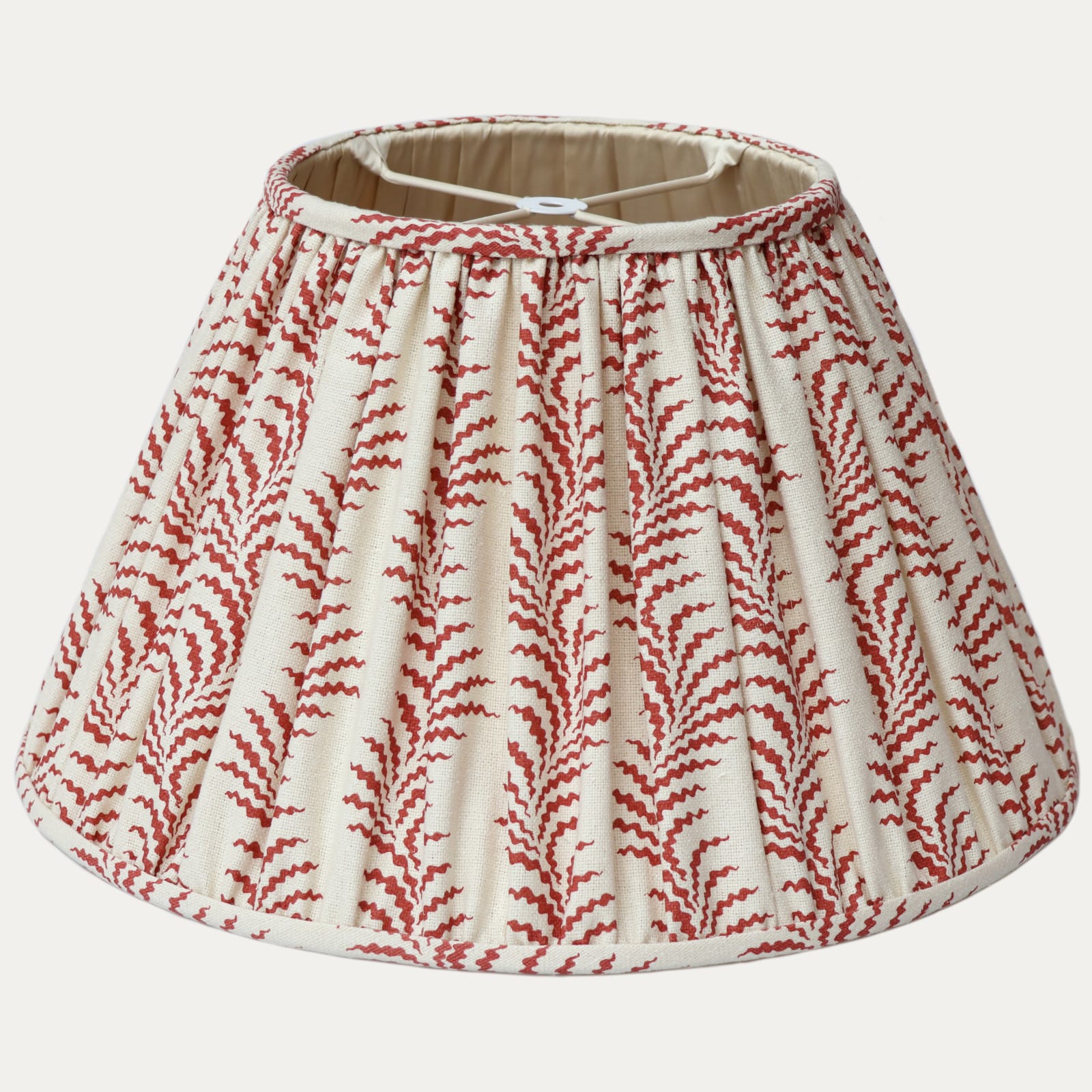 Soane Scolling Fern Silhouette Sorolla Red Handsewn Lampshade