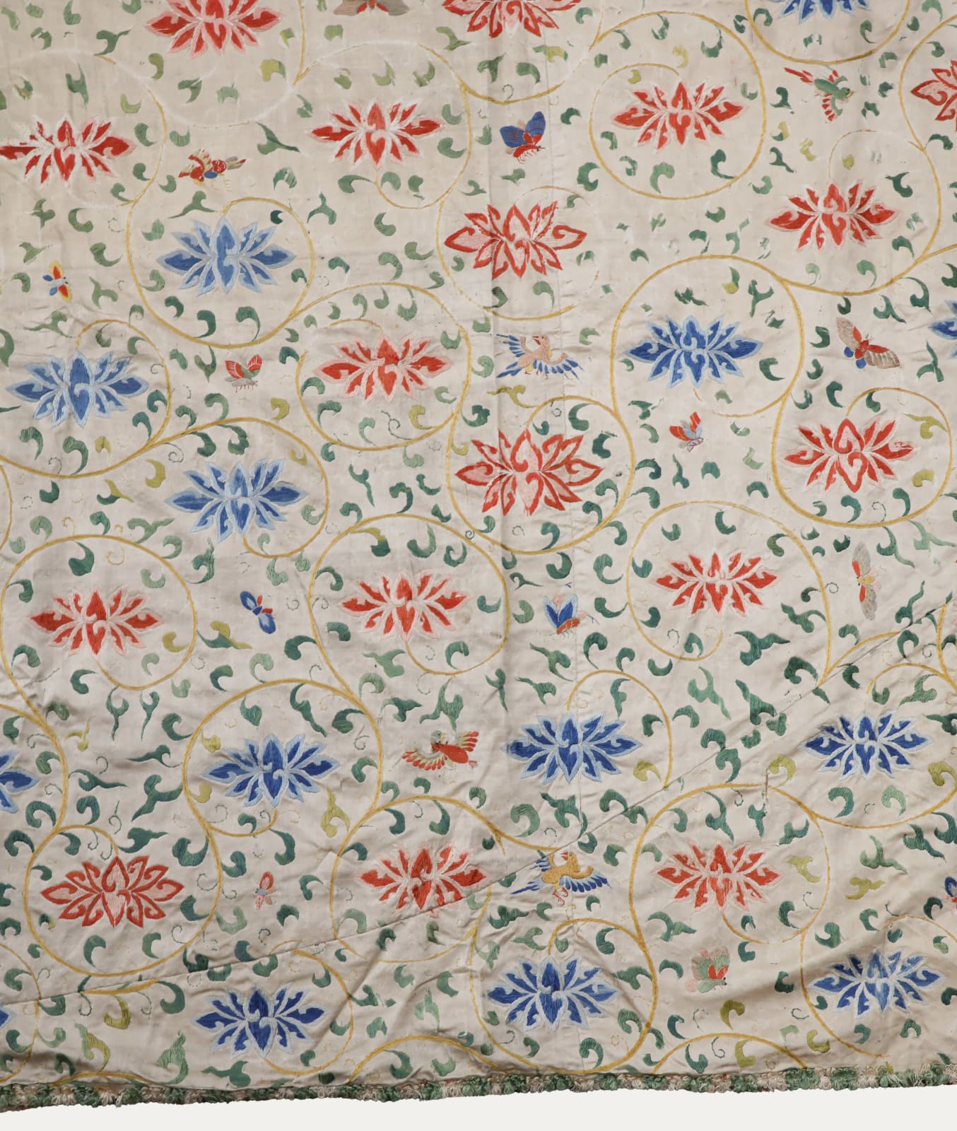 17th C. Embroidered Silk Textile from Ming Period