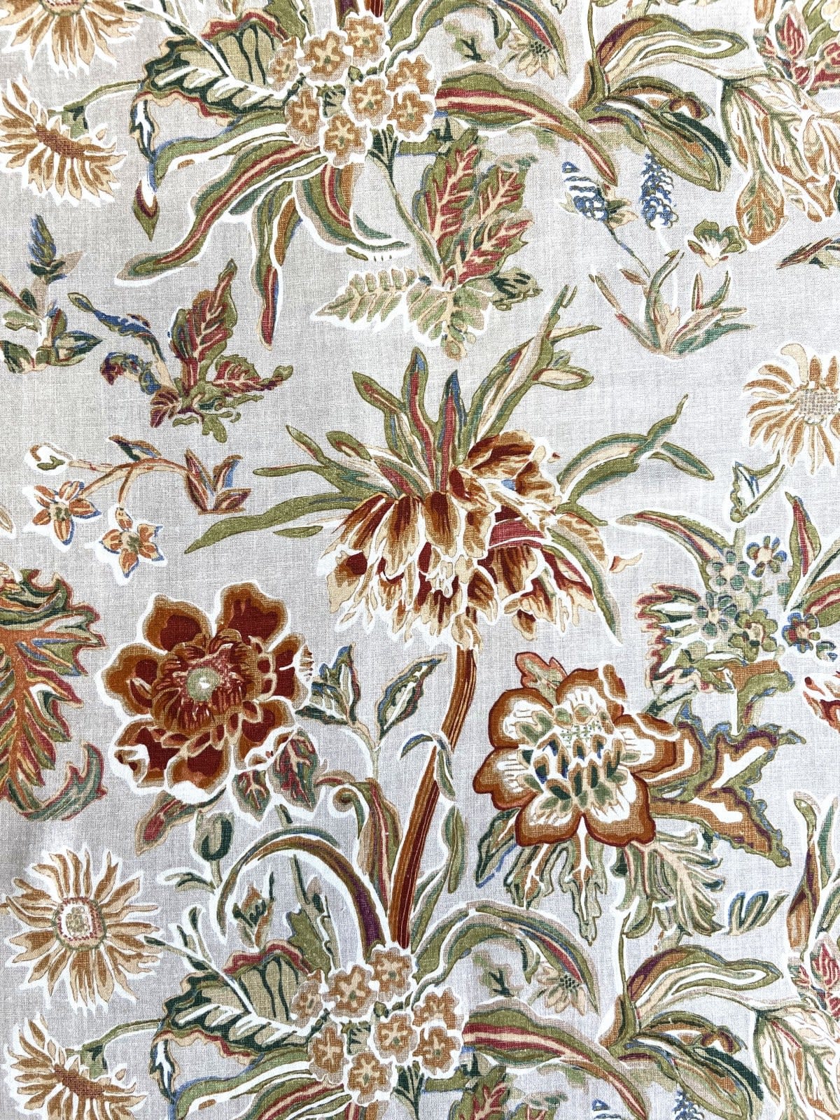 Woodland Floral Russet Ecru