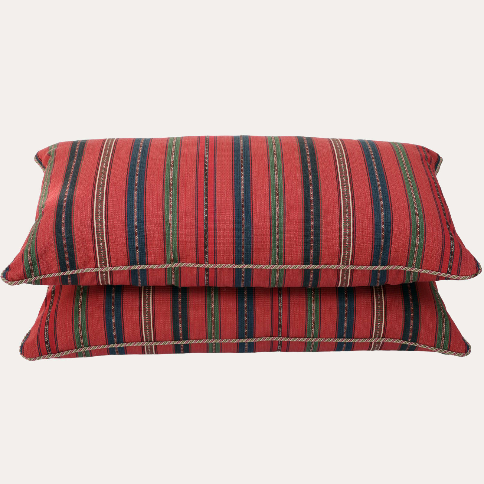Robert Kime Herat Fabric Cushion with Rope Piping