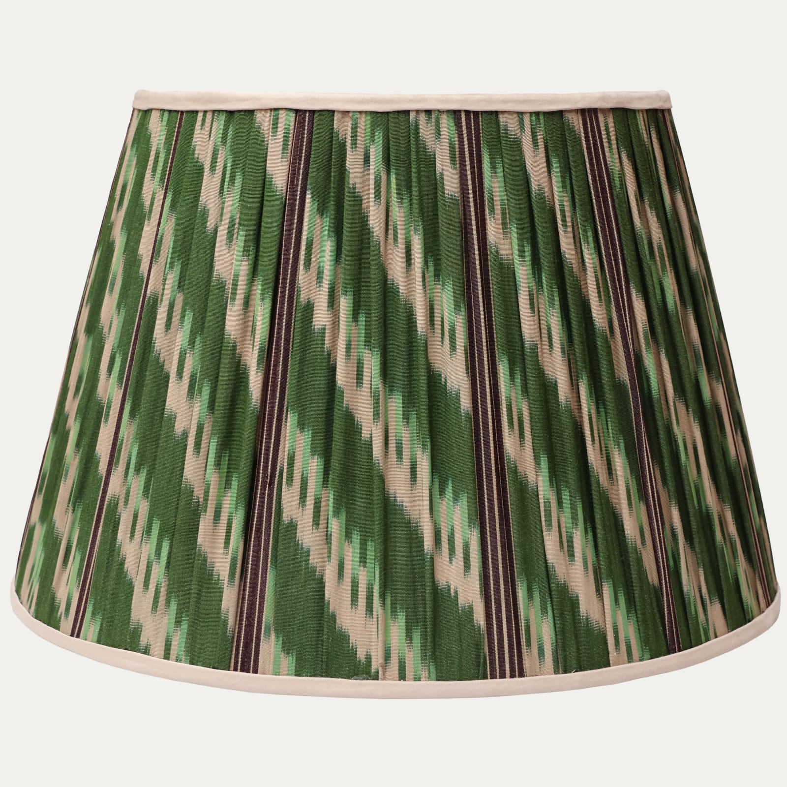 Robert Kime Handwoven Adras Ikat Green Chevron Handsewn Lampshade