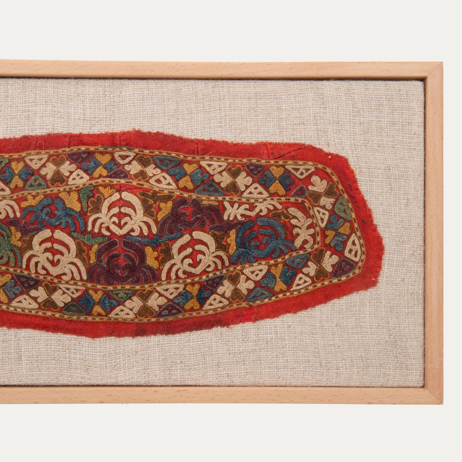 Framed Turkmenistan Chodor Tribe Headband Mid 19th C.
