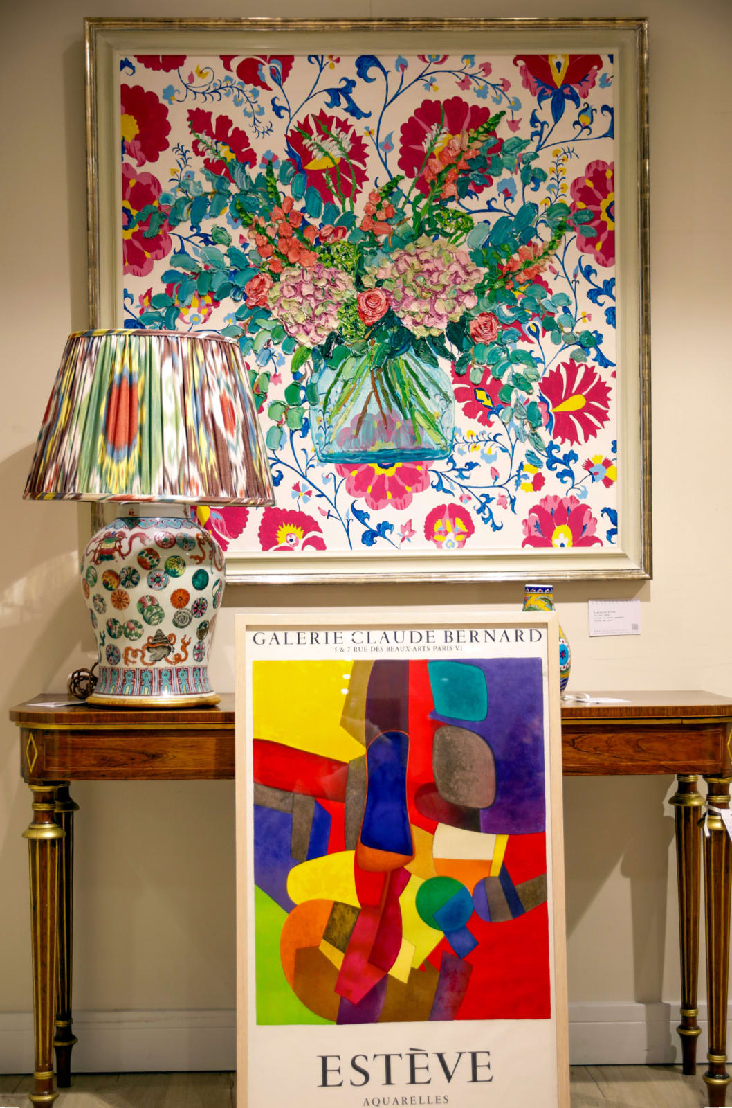 A mid-nineteenth century famille rose porcelain vase of good scale, mounted as a lamp