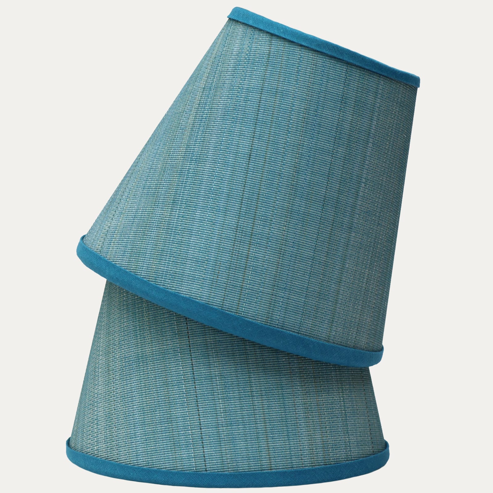 John Boyd Paso Pale Marine Horsehair Clip-on Lampshade with Cream Linen Lining