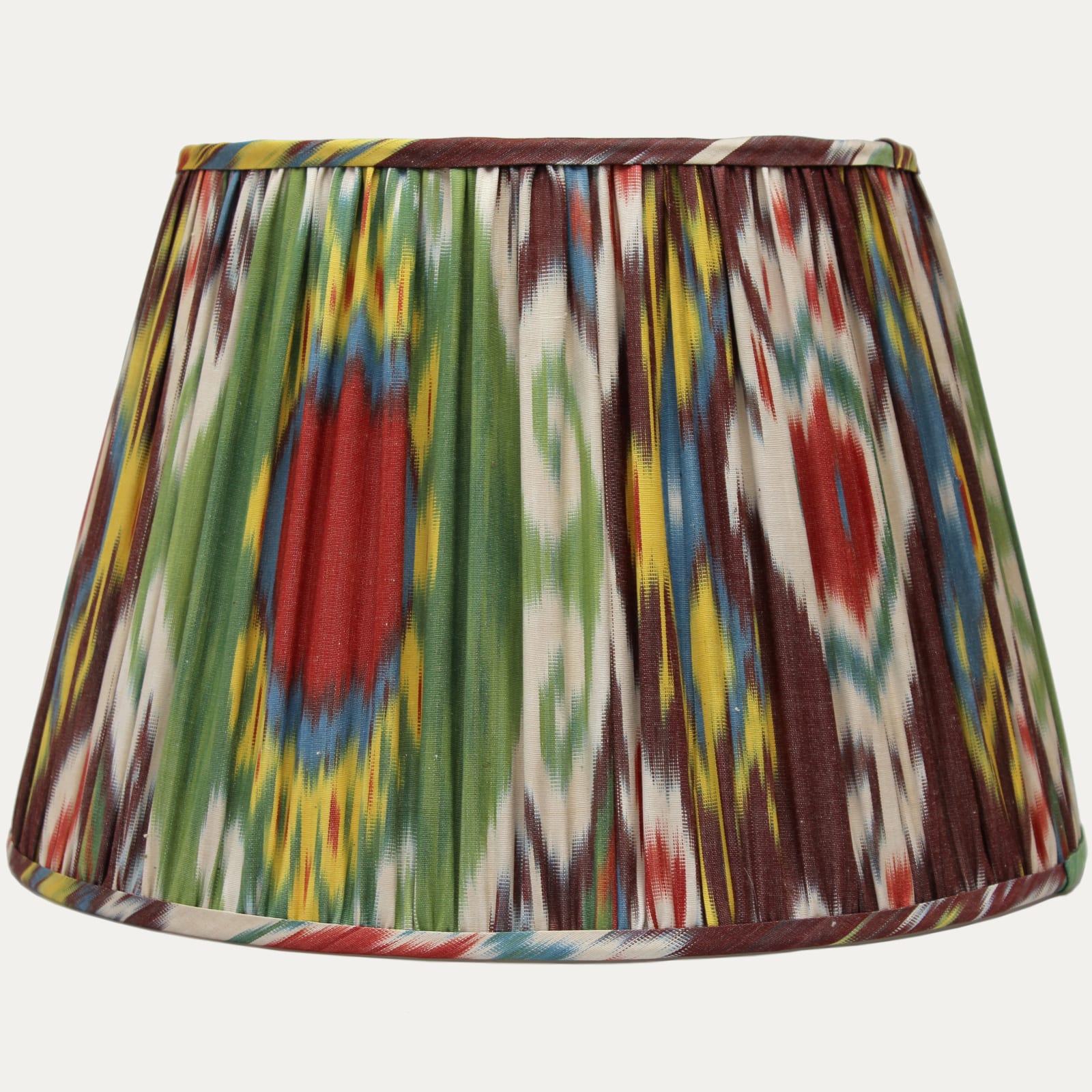 Unique Silk Ikat Lampshade with Habotai Silk Lining