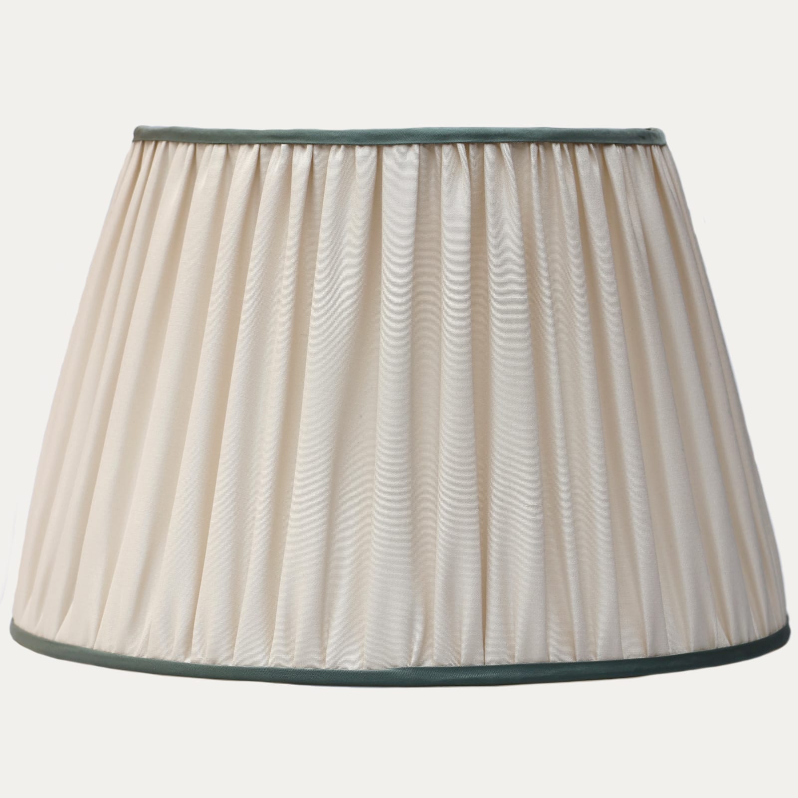 Faille Lugano Ivory Silk Hand Sewn Lampshade with Taffetas Silk Trim