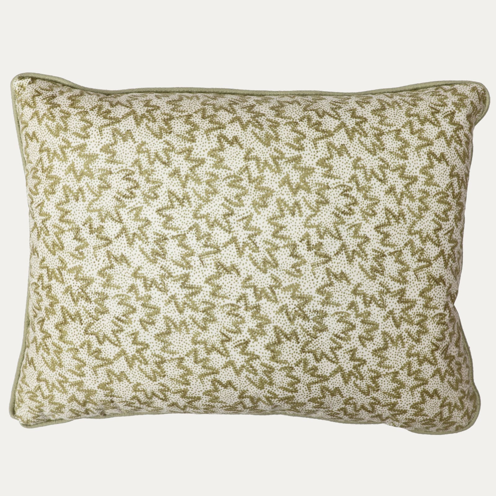 Warner Textile Archive Nathalie in Lime Cushion with Contrast Piping