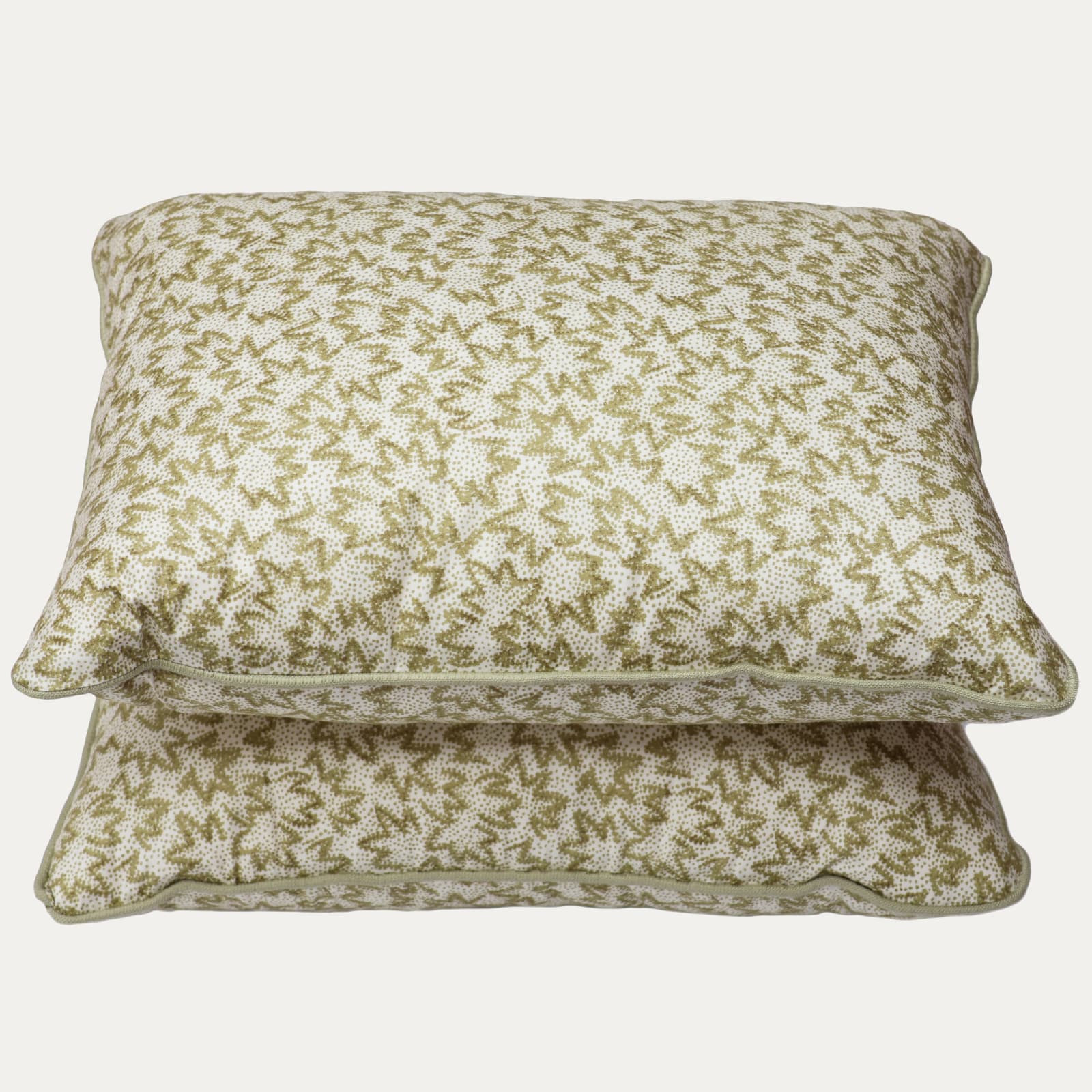 Warner Textile Archive Nathalie in Lime Cushion with Contrast Piping