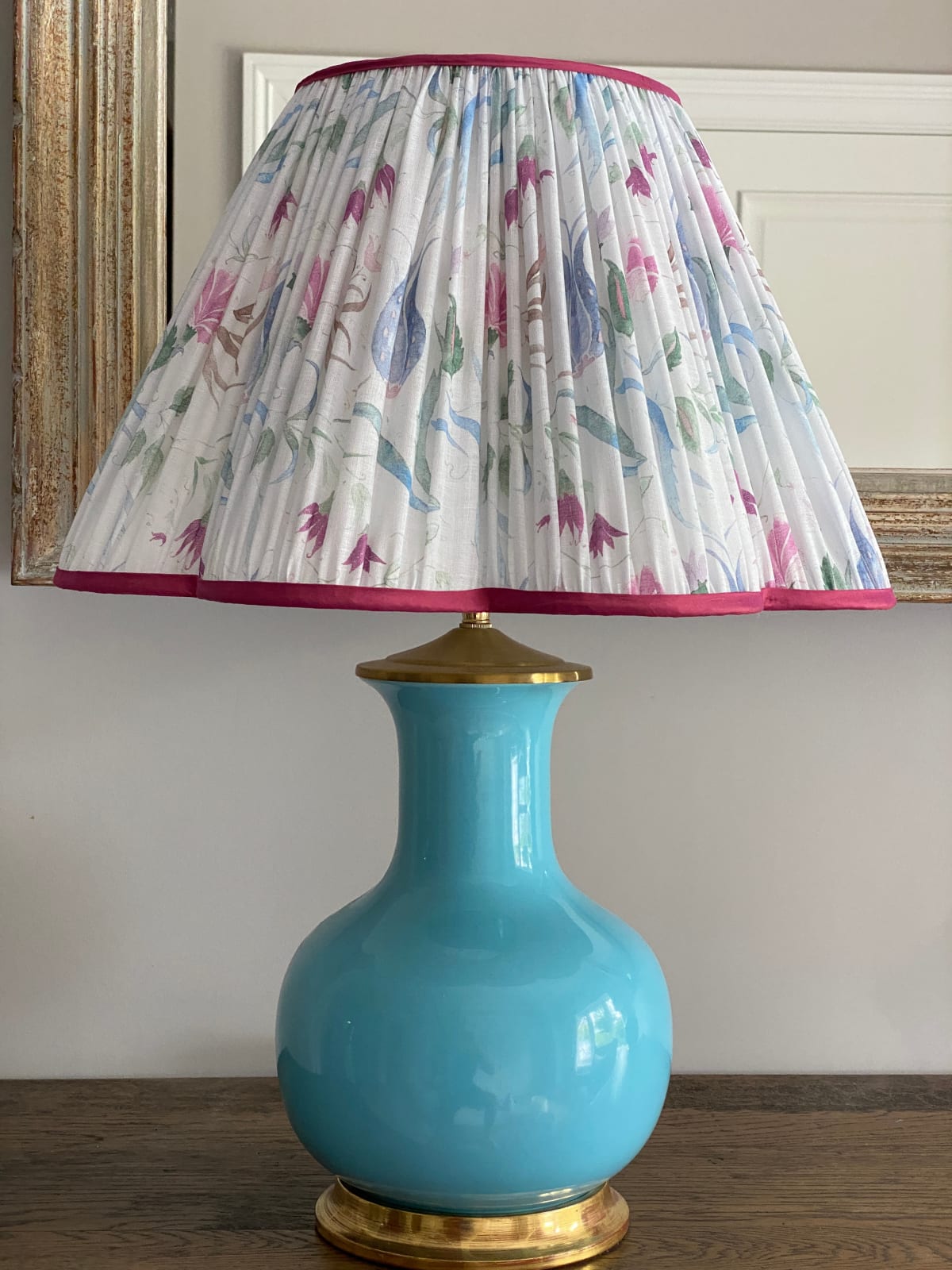 Pair of Medium William Lamps, Robin's Egg