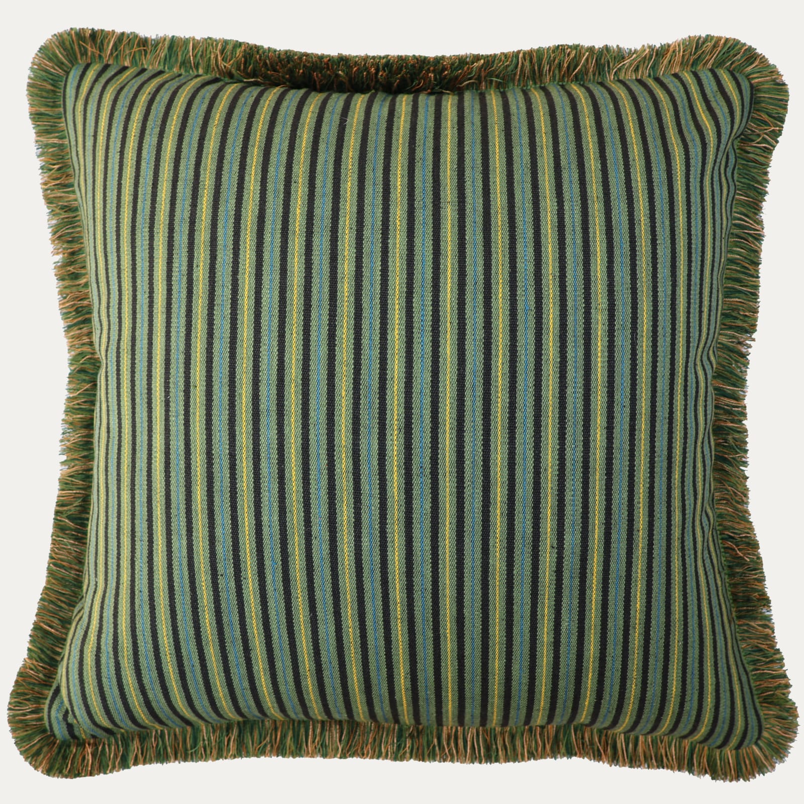 Namay Samay X Decors Barbares Bashir Green Cushion with Brush Fringe