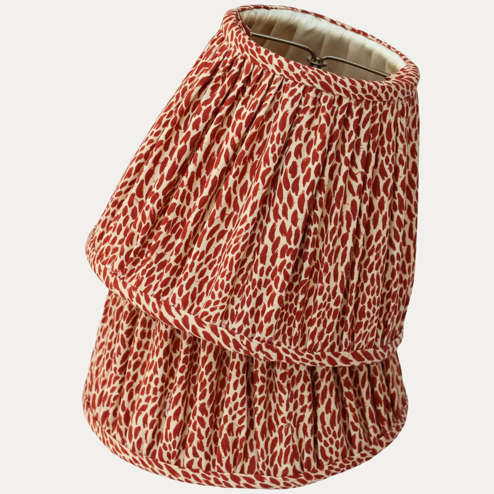 Pierre Frey Plumette Touge de Chine Handsewn Gathered Lampshade