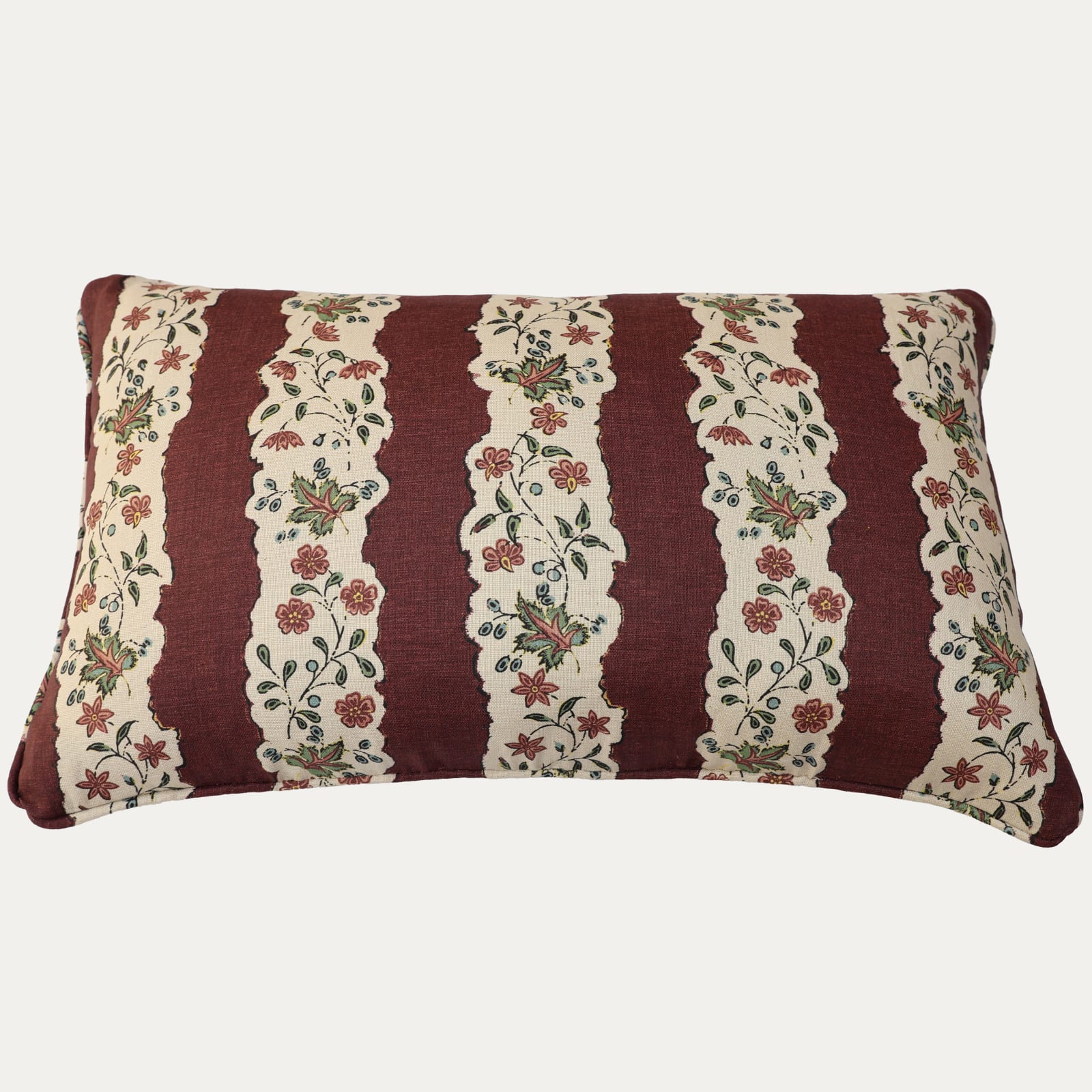Jasper Red Oak Stripe Burgundy Decorative Cushion