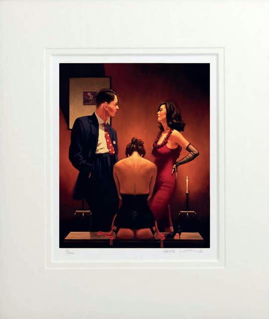 Jack Vettriano Scarlet Ribbons Mounted