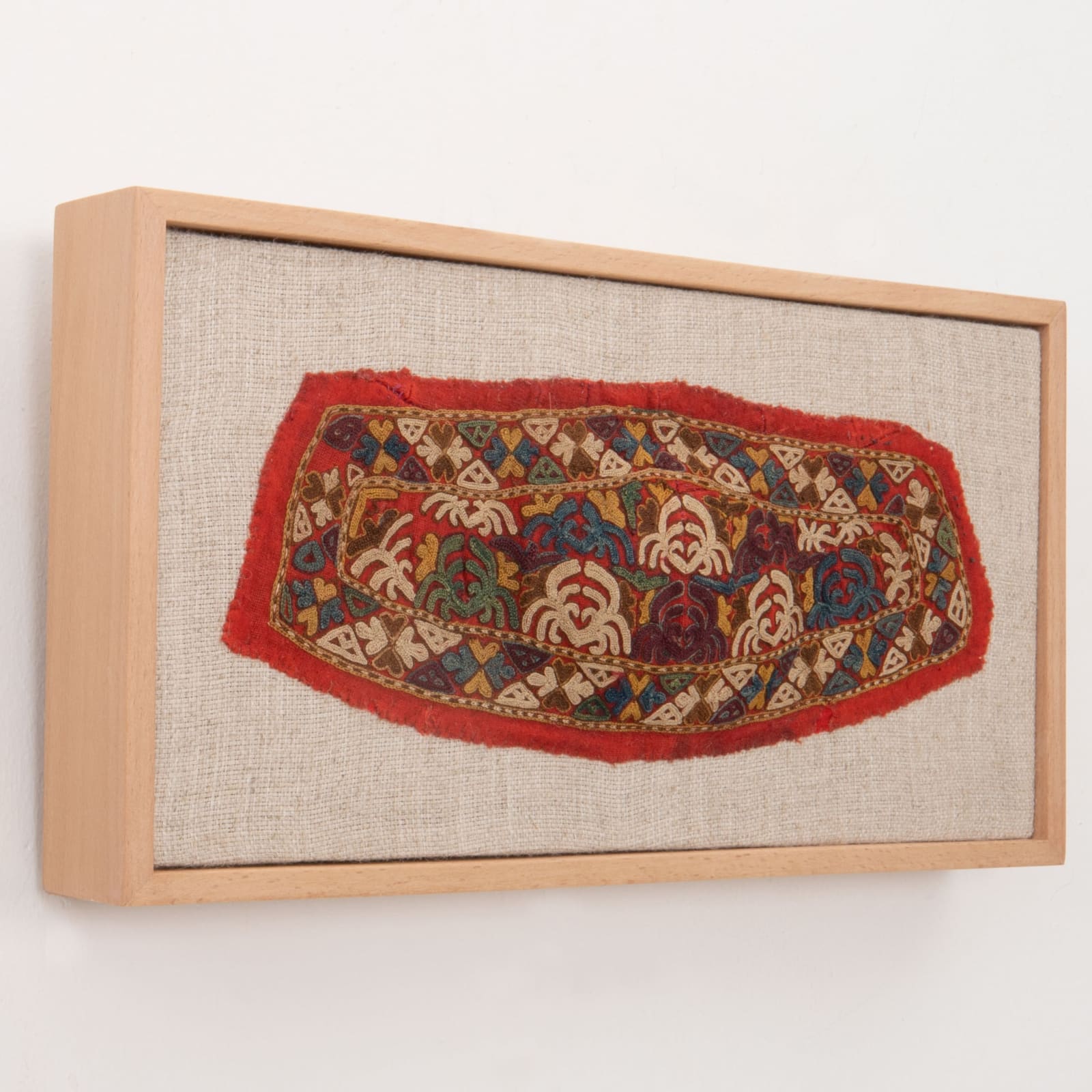 Framed Turkmenistan Chodor Tribe Headband Mid 19th C.