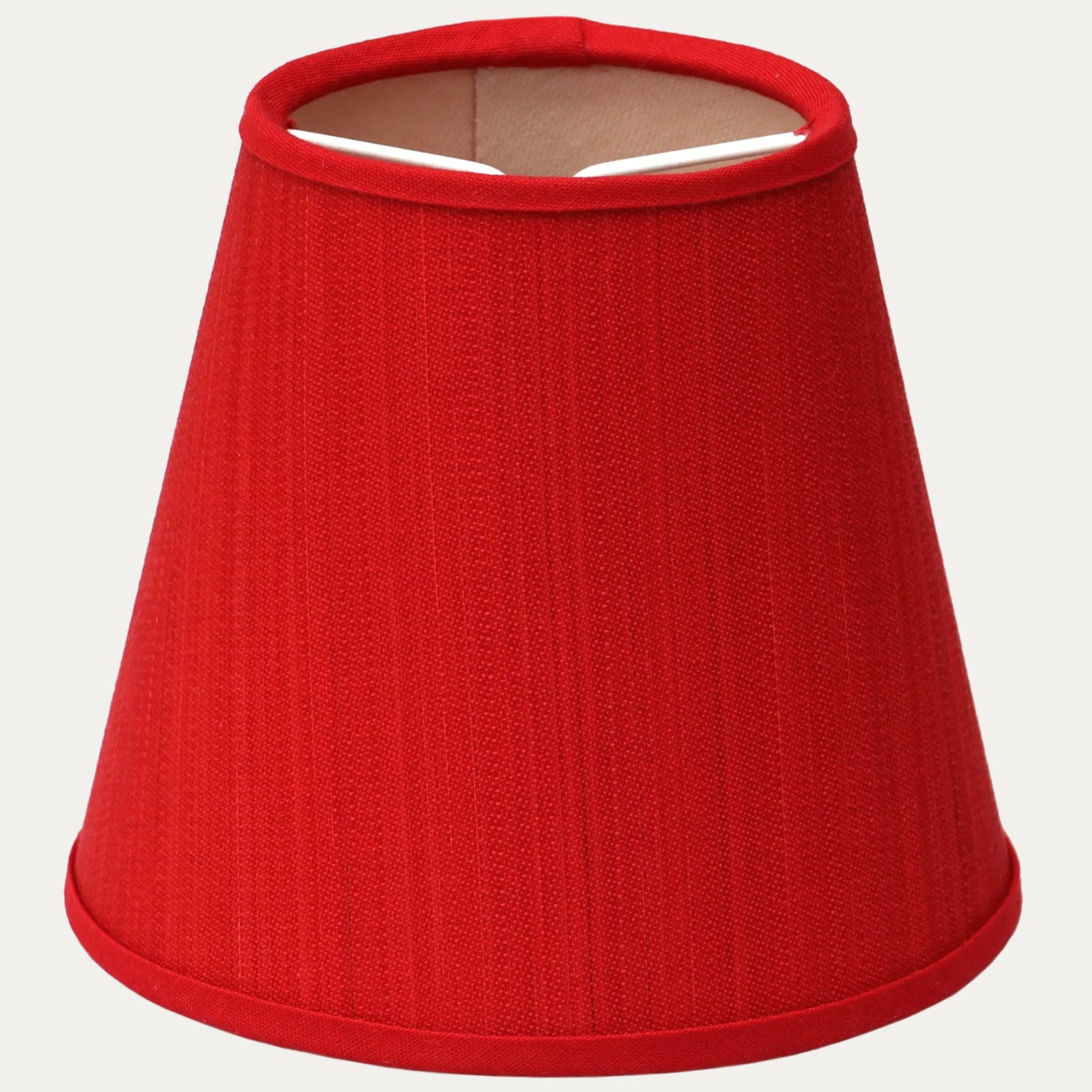 John Boyd Criollo Red Horsehair Clip-on Lampshade with Cream Linen Lining