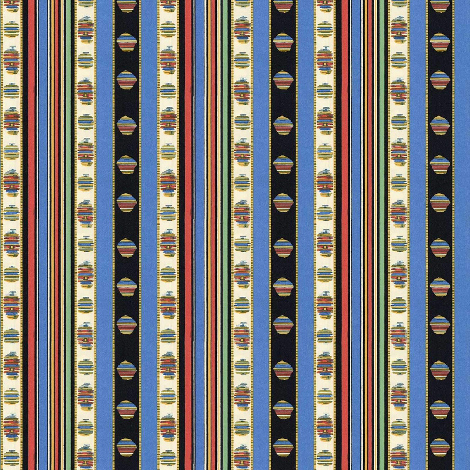 Madeleine Castaing Rayure Cachemire Percale Bleu