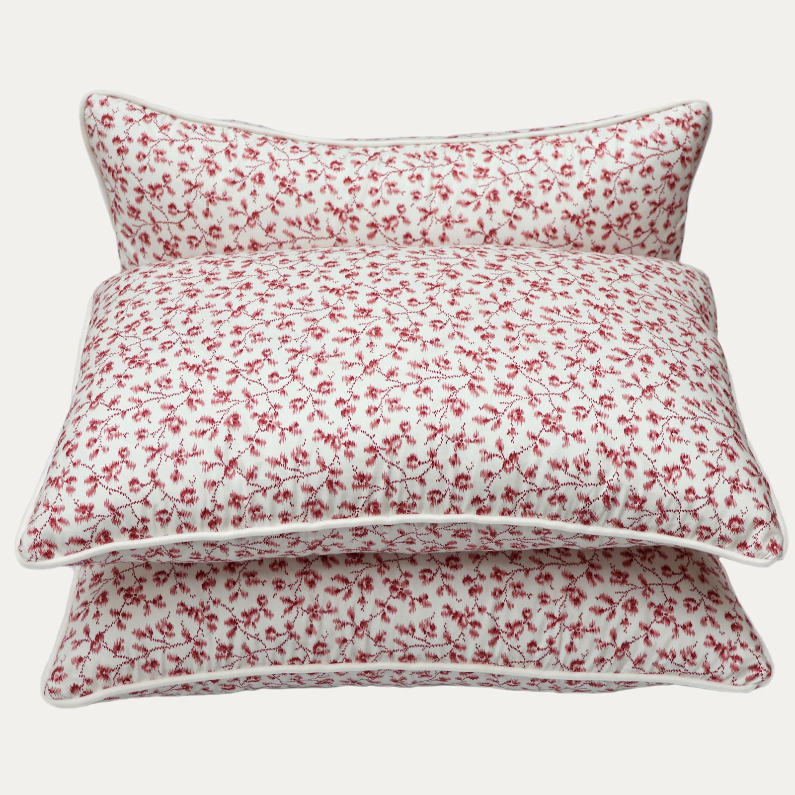 Warner Textile Archive Ada Rose Decorative Cushion with Ecru Piping