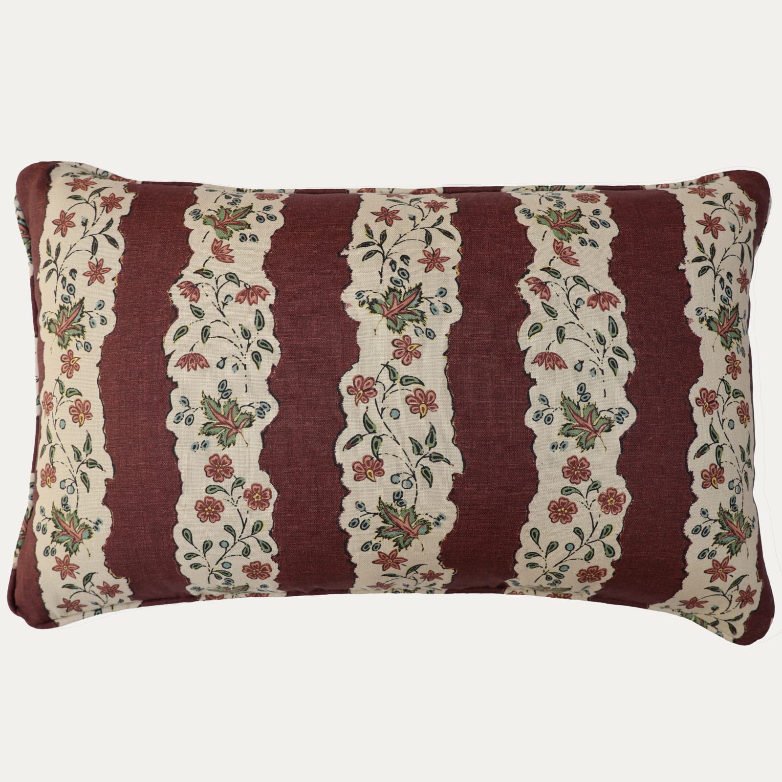 Jasper Red Oak Stripe Burgundy Decorative Cushion