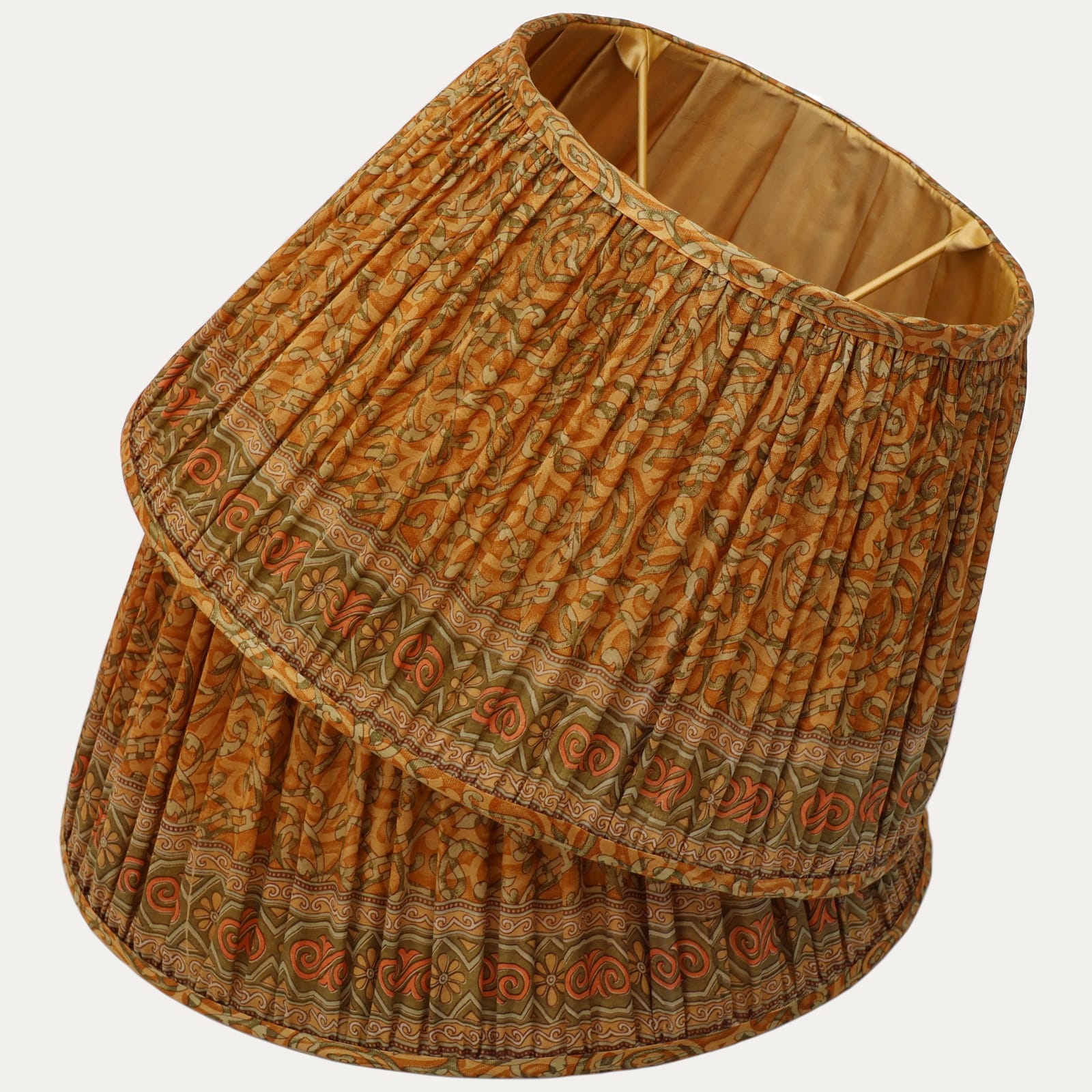 A Lovely Pair of Handsewn Silk Sari Lampshades