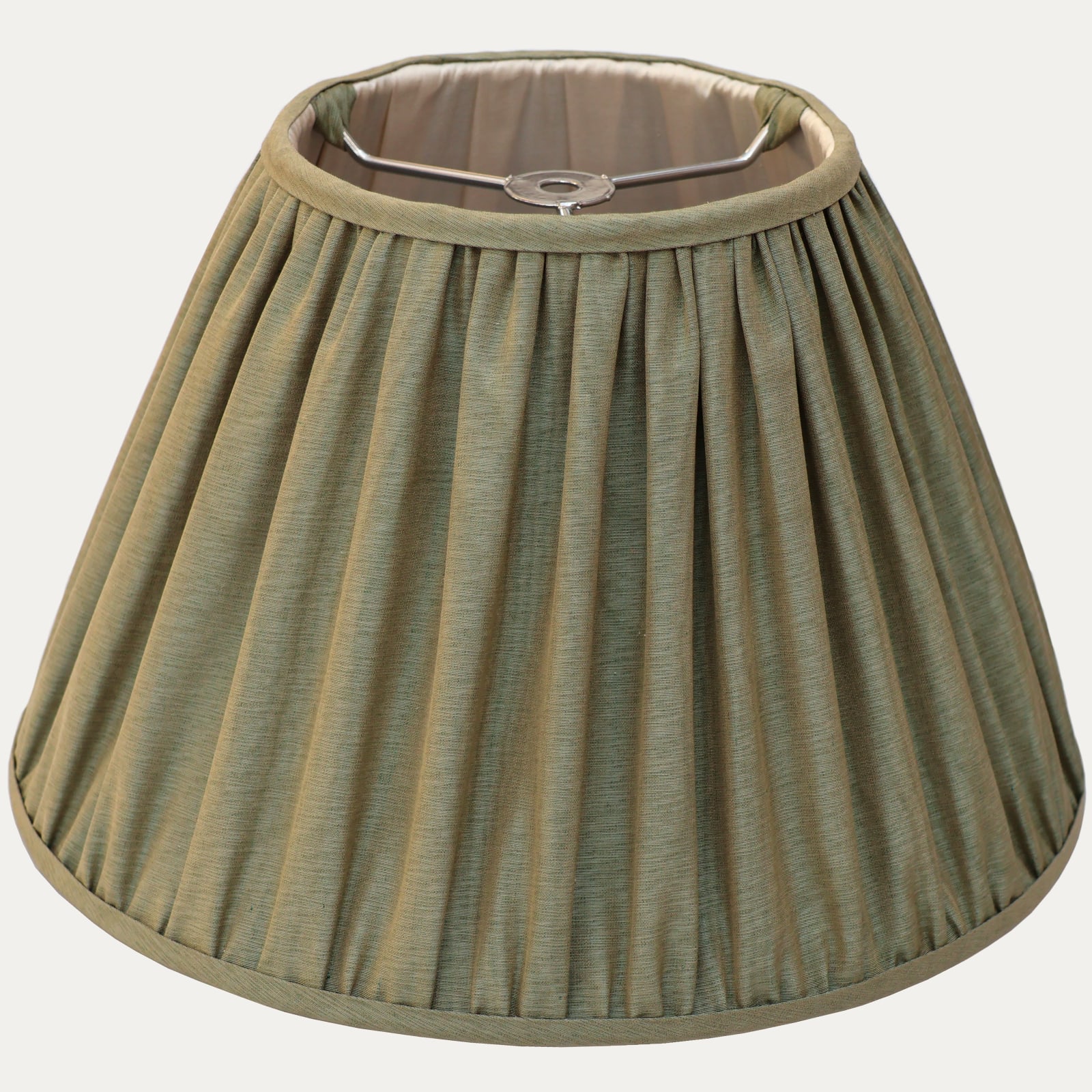 Claremont Gros de Tours Moire Khaki Silk Handsewn Lampshade