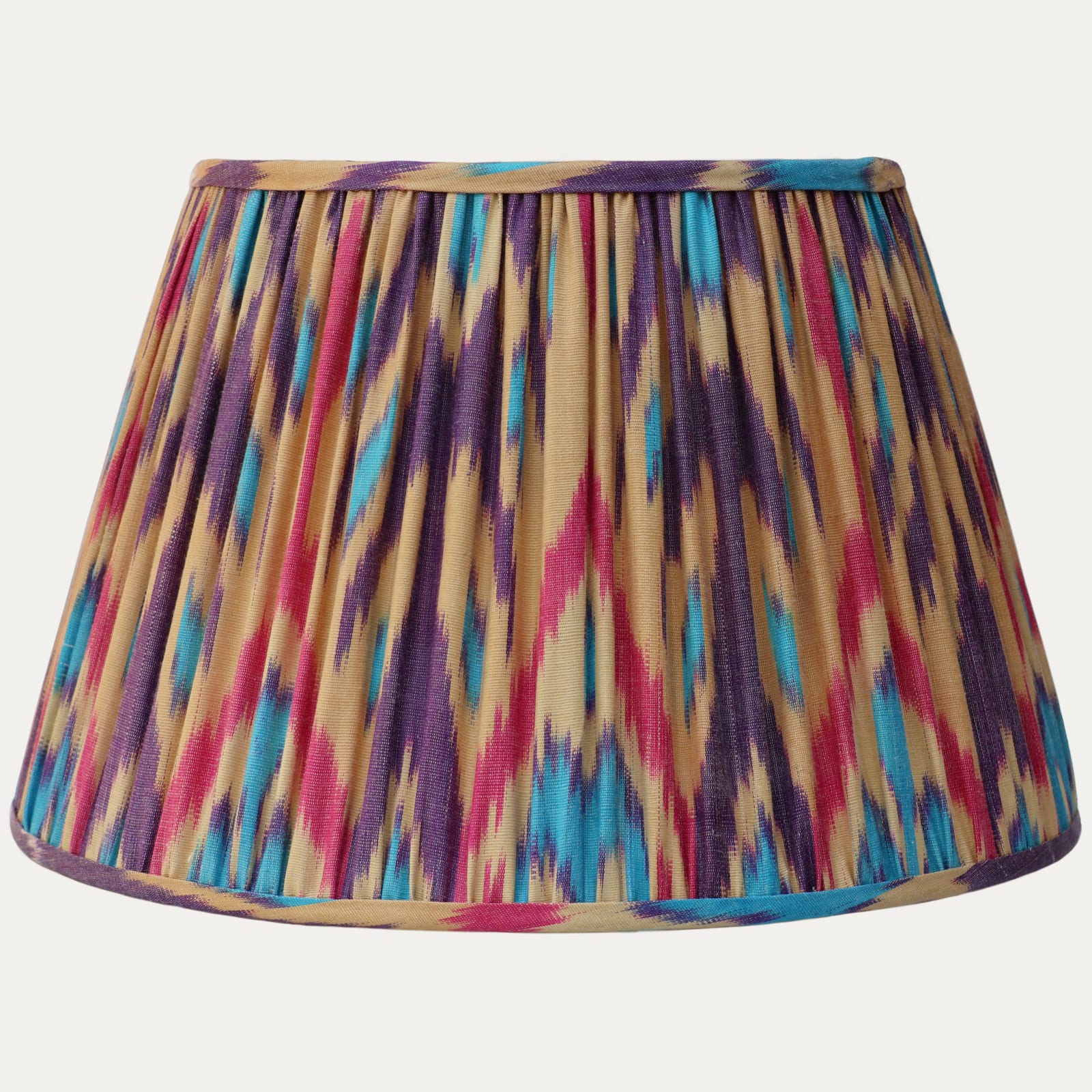 Amazing Silk and Cotton Ikat Hand-Sewn Lampshade