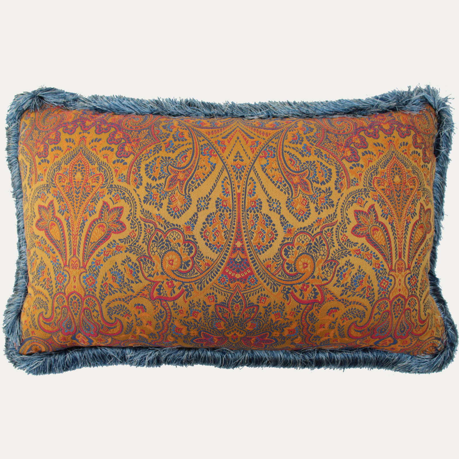 Gainsborough Makins Paisley Ochre Cushion with Viscose Trim