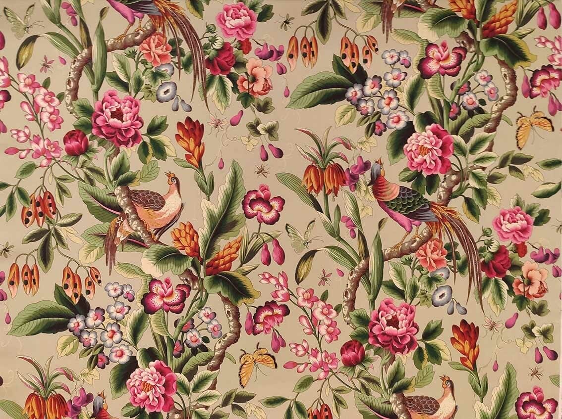 Pheasans Canvas Sand Multicolor