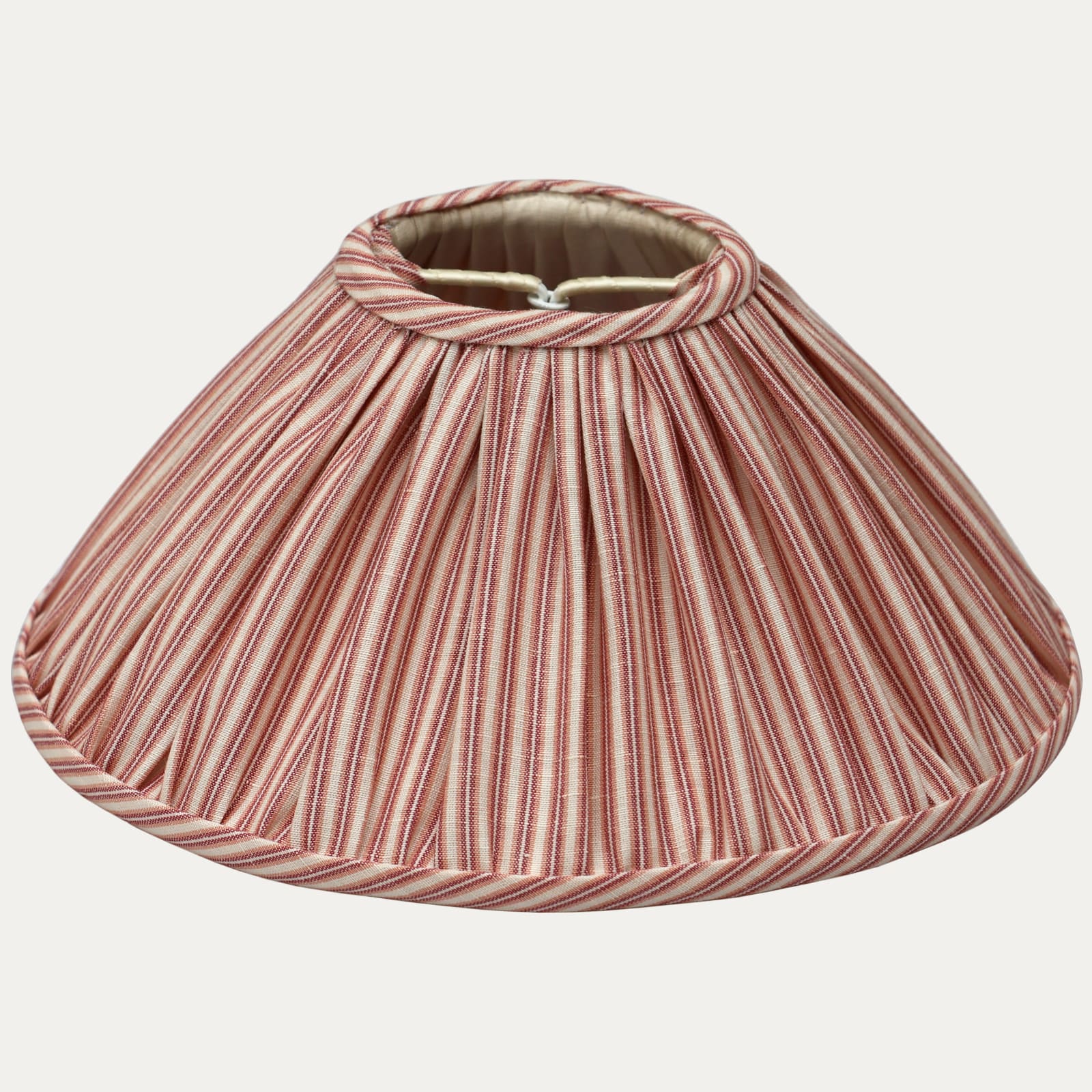 Colefax and Fowler Dart Stripe Tomato Hand-Sewn Coolie Lampshade