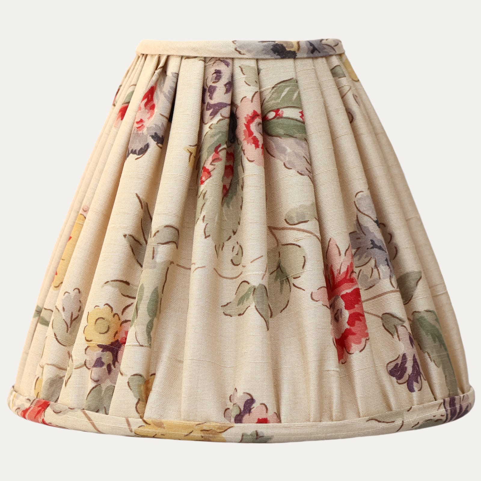 Bennison Samarkland Beige on Silk Handsewn Top Pendant Reading Light Lampshade