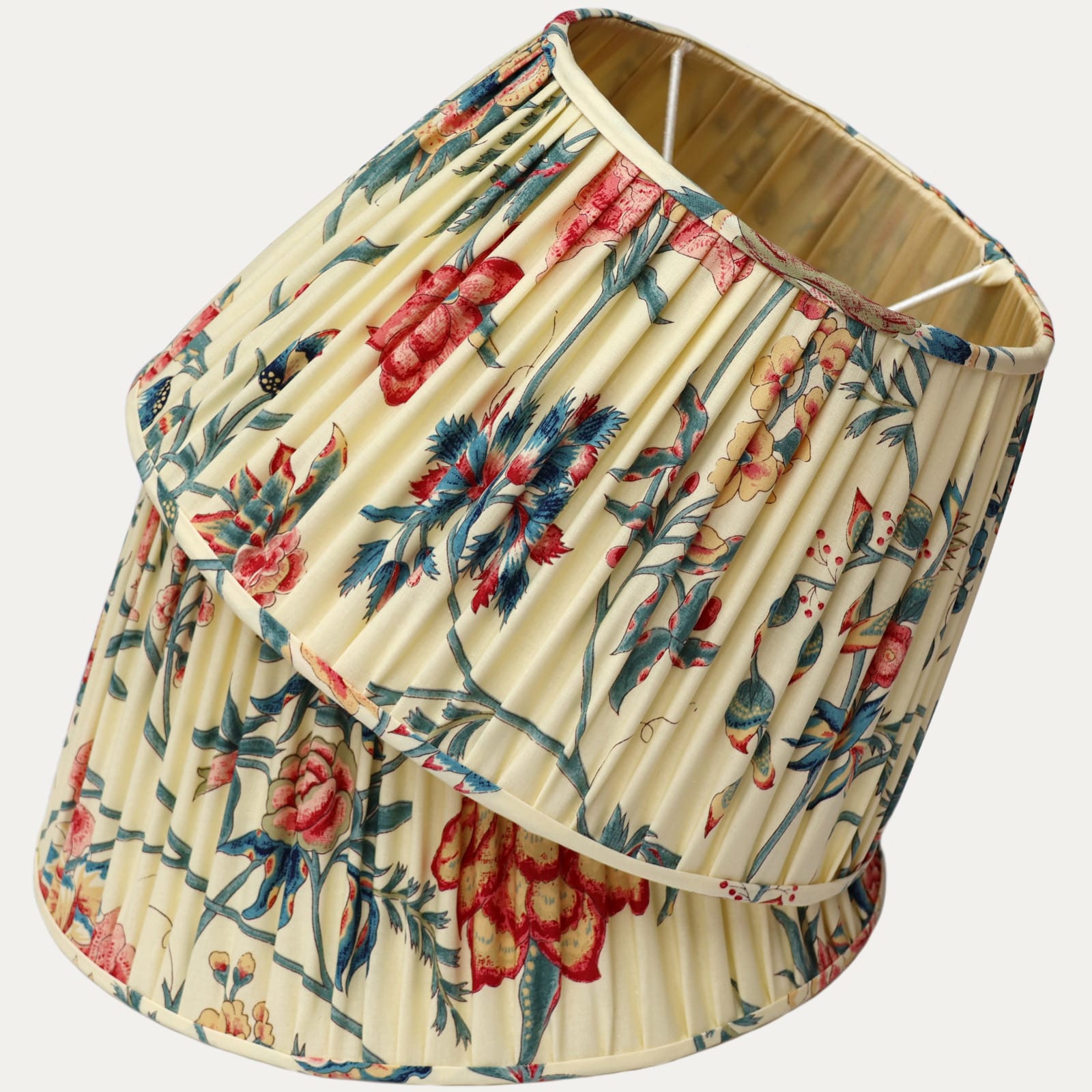 Pierre Frey Braquenie Saint Leger Bleu Handsewn Gathered Lampshade
