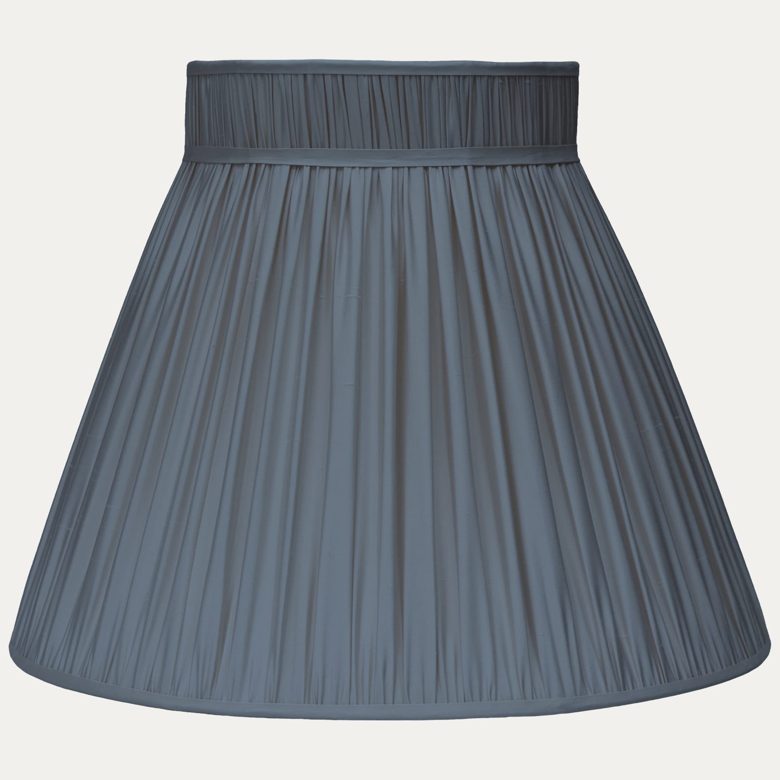 Thames Blue Faille Lugano Silk Collar Top Lampshade
