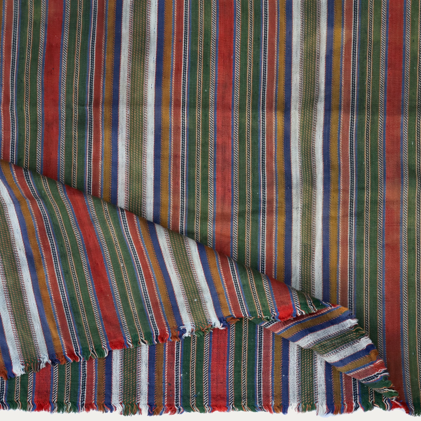 Heavy Green Striped Persian Textile