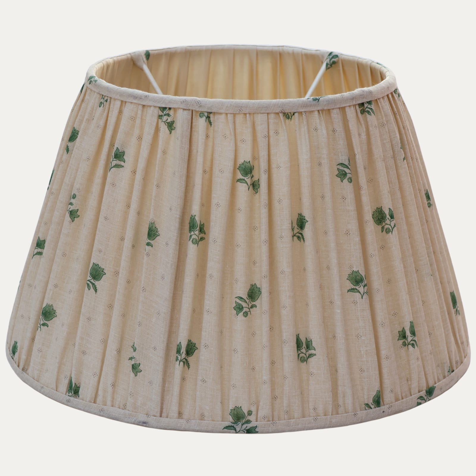 16in/41cm Decors Barbares Polonaise Green Handsewn Gathered Lampshade